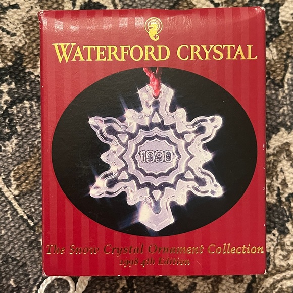 1998 Waterford Crystal Snowflake Christmas Ornament In...